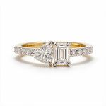 Load image into Gallery viewer, Yellow Gold Polish 9K Emerald Diamond Jewelleryct Solitaire Ring
