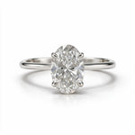 Load image into Gallery viewer, White Rhodium 9K Oval Solitairect Solitaire Ring
