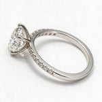 Load image into Gallery viewer, White Rhodium 9K Oval Solitairect Solitaire Ring
