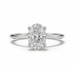 Load image into Gallery viewer, White Rhodium 9K Oval Solitairect Solitaire Ring
