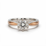 Load image into Gallery viewer, Two Tone 9K Round Solitairect Solitaire Ring
