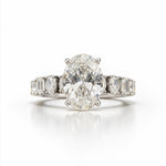 Load image into Gallery viewer, White Rhodium 9K Oval Solitairect Solitaire Ring
