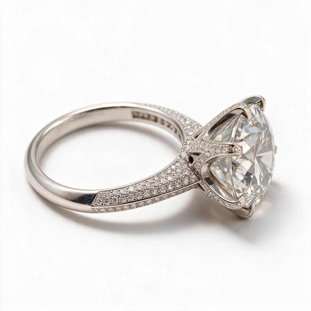 White Rhodium 14K Round Solitairect Solitaire Ring