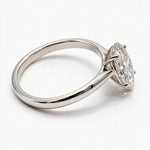 Load image into Gallery viewer, White Rhodium 9K Oval Solitairect Solitaire Ring
