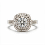 Load image into Gallery viewer, White Rhodium 9K Round Solitairect Solitaire Ring
