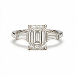Load image into Gallery viewer, White Rhodium 14K Emerald Solitairect Solitaire Ring
