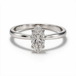 Load image into Gallery viewer, White Rhodium 9K Oval Solitairect Solitaire Ring
