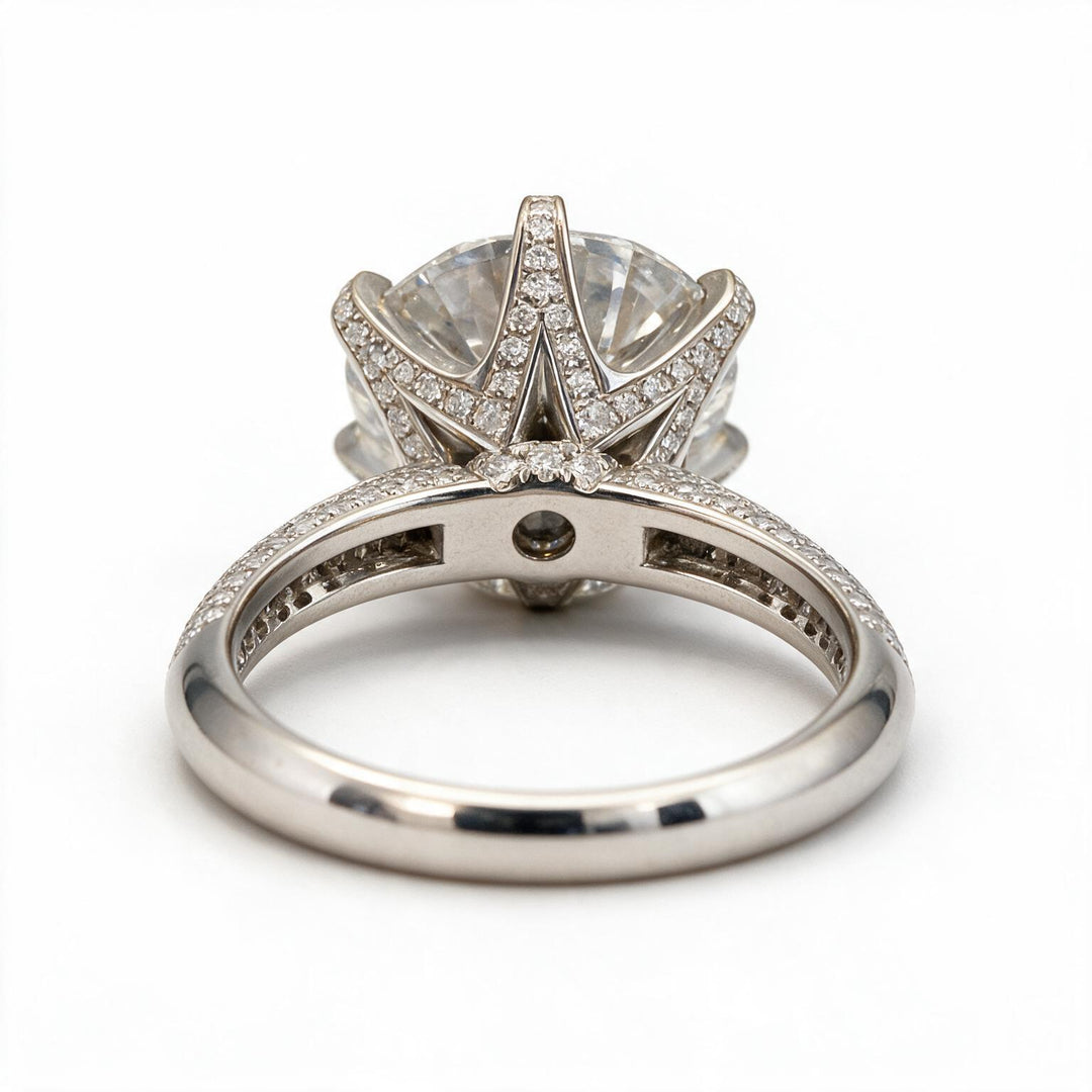 White Rhodium 14K Round Solitairect Solitaire Ring
