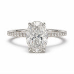 Load image into Gallery viewer, White Rhodium 9K Oval Solitairect Solitaire Ring

