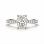 Load image into Gallery viewer, White Rhodium 9K Cushion Solitairect Solitaire Ring
