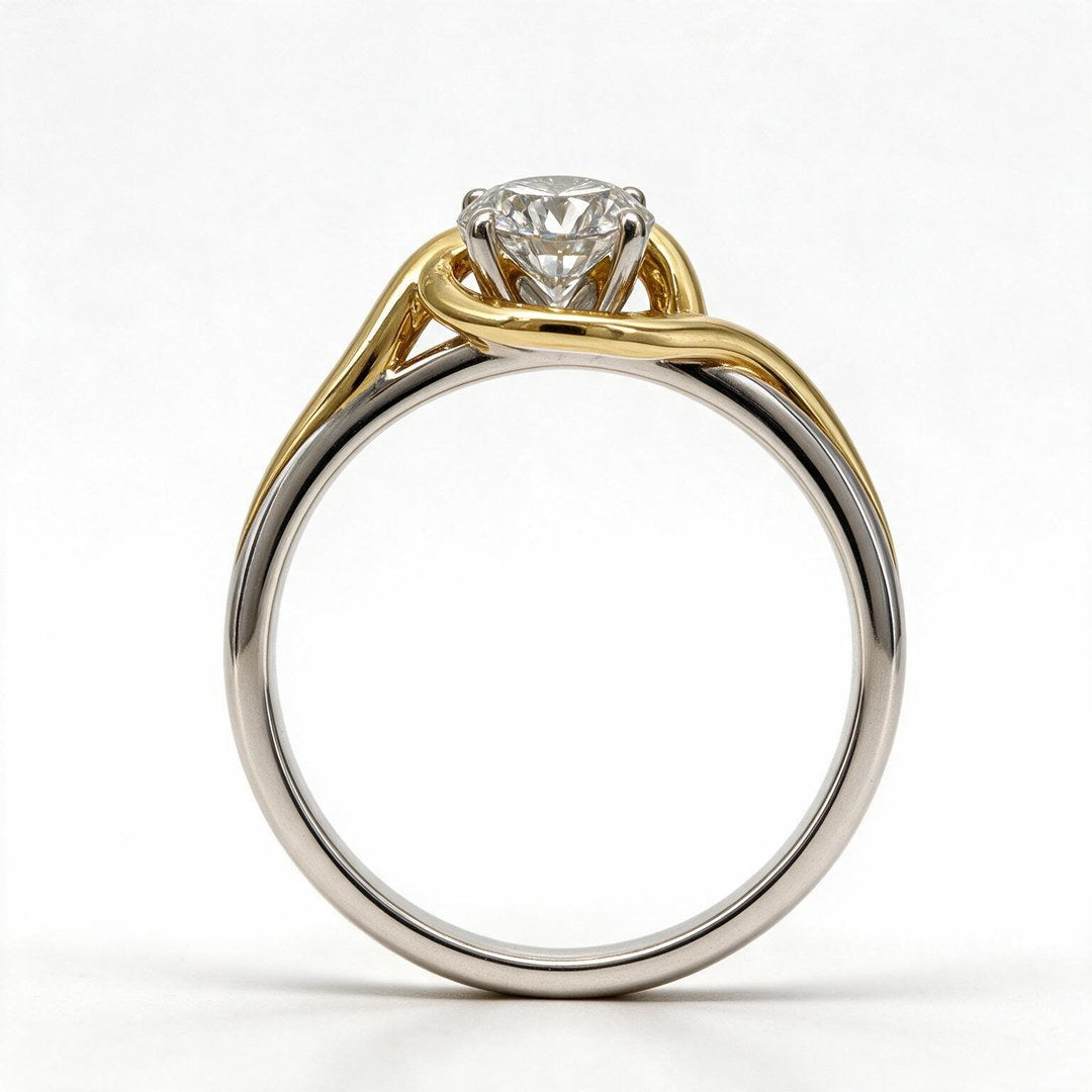 Yellow Gold Polish 9K Round Solitairect Solitaire Ring