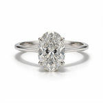 Load image into Gallery viewer, White Rhodium 9K Oval Solitairect Solitaire Ring
