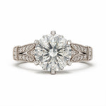 Load image into Gallery viewer, White Rhodium 9K Round Solitairect Solitaire Ring
