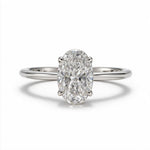 Load image into Gallery viewer, White Rhodium 9K Oval Solitairect Solitaire Ring
