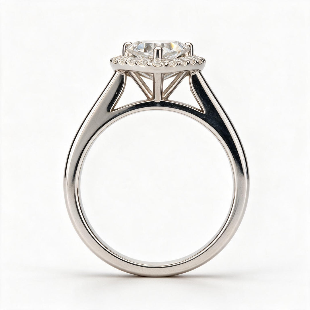 White Rhodium 9K Heart Solitairect Solitaire Ring