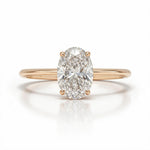 Load image into Gallery viewer, White Rhodium 9K Oval Solitairect Solitaire Ring
