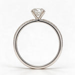 Load image into Gallery viewer, White Rhodium 9K Oval Solitairect Solitaire Ring
