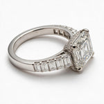 Load image into Gallery viewer, White Rhodium 9K Emerald Solitairect Solitaire Ring
