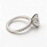 Load image into Gallery viewer, White Rhodium 9K Oval Solitairect Solitaire Ring
