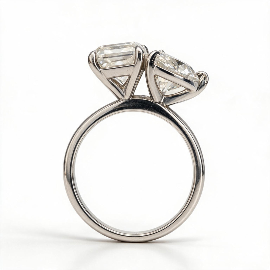 White Rhodium 9K Heart Solitairect Solitaire Ring