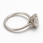 Load image into Gallery viewer, White Rhodium 9K Oval Solitairect Solitaire Ring
