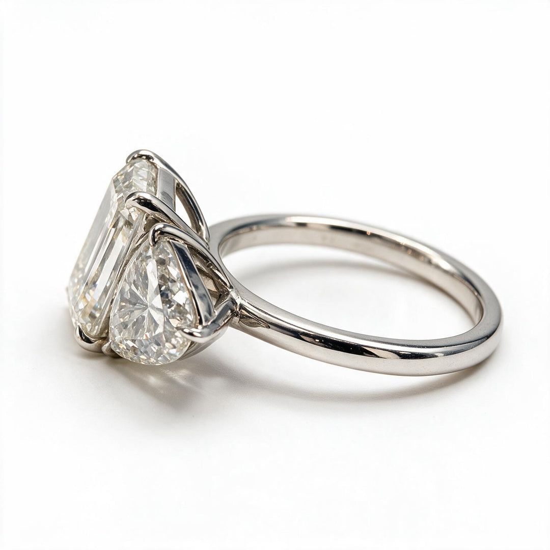 White Rhodium 9K Heart Solitairect Solitaire Ring