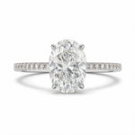 Load image into Gallery viewer, White Rhodium 9K Oval Solitairect Solitaire Ring
