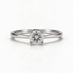 Load image into Gallery viewer, White Rhodium 9K Round Solitairect Solitaire Ring
