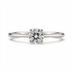 Load image into Gallery viewer, White Rhodium 9K Round Solitairect Solitaire Ring
