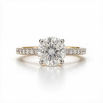 Load image into Gallery viewer, Yellow Gold Polish 9K Round Solitairect Solitaire Ring
