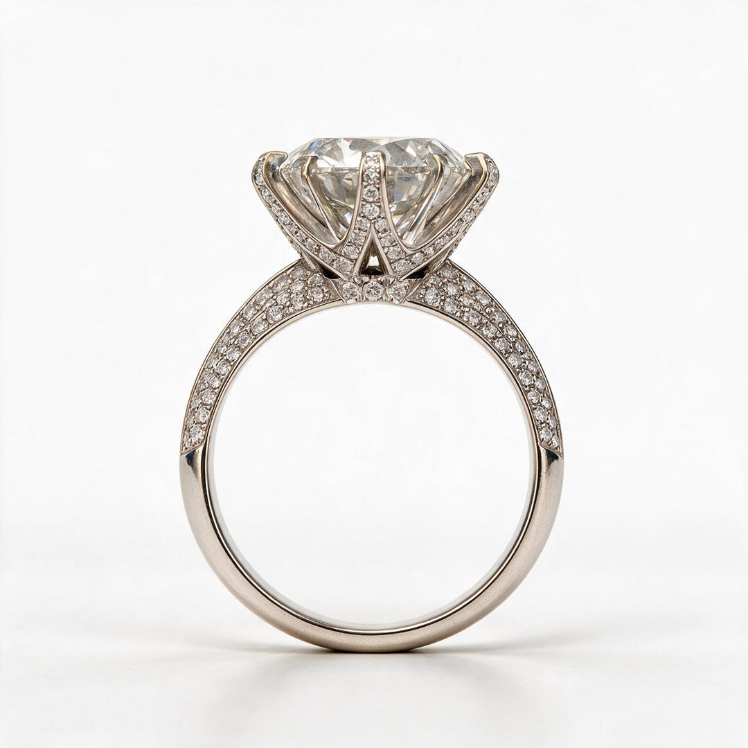 White Rhodium 14K Round Solitairect Solitaire Ring