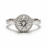 Load image into Gallery viewer, White Rhodium 9K Round Solitairect Solitaire Ring
