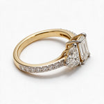 Load image into Gallery viewer, Yellow Gold Polish 9K Emerald Diamond Jewelleryct Solitaire Ring
