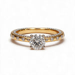 Load image into Gallery viewer, Yellow Gold Polish 9K Round Solitairect Solitaire Ring

