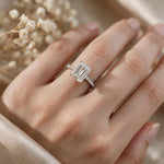 Load image into Gallery viewer, White Rhodium 9K Emerald Solitairect Solitaire Ring
