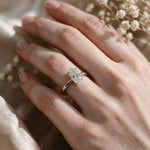 Load image into Gallery viewer, White Rhodium 9K Oval Solitairect Solitaire Ring
