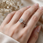 Load image into Gallery viewer, White Rhodium 9K Oval Solitairect Solitaire Ring
