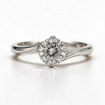 Load image into Gallery viewer, White Rhodium 9K Round Solitairect Solitaire Ring
