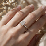 Load image into Gallery viewer, White Rhodium 9K Cushion Solitairect Solitaire Ring
