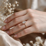 Load image into Gallery viewer, White Rhodium 9K Oval Solitairect Solitaire Ring
