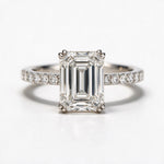 Load image into Gallery viewer, White Rhodium 9K Emerald Solitairect Solitaire Ring

