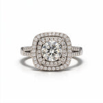 Load image into Gallery viewer, White Rhodium 9K Round Solitairect Solitaire Ring
