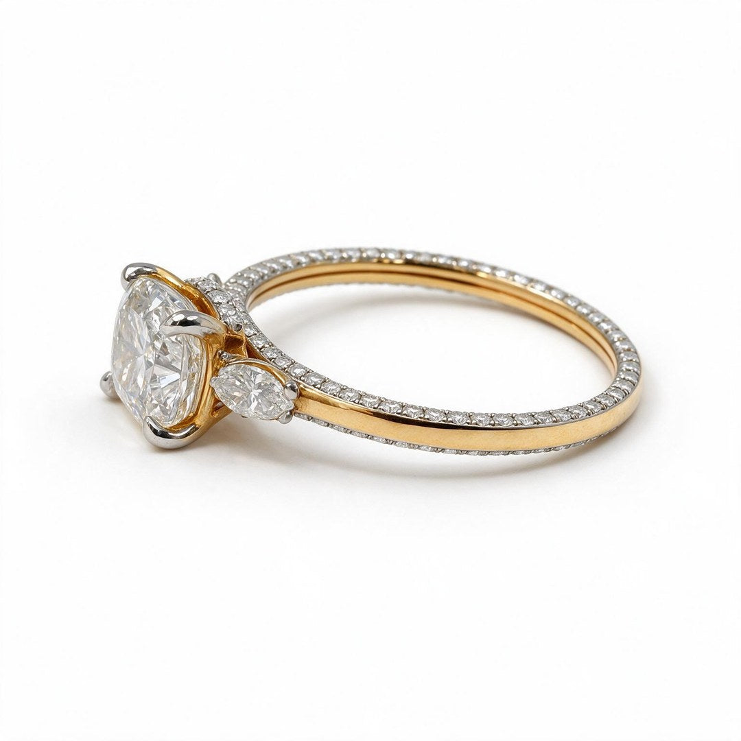Yellow Gold Polish 9K Round Solitairect Solitaire Ring