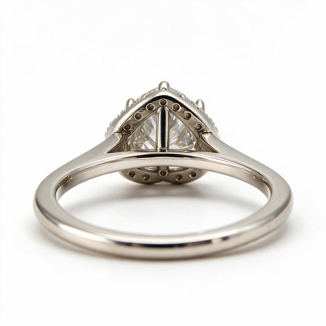 White Rhodium 9K Heart Solitairect Solitaire Ring