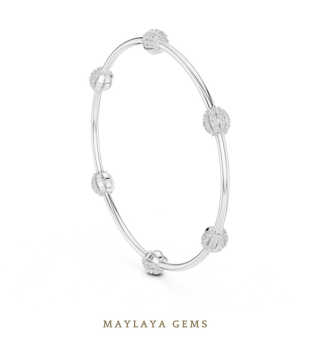 Maylaya Gems lab-grown diamond bracelet in white gold