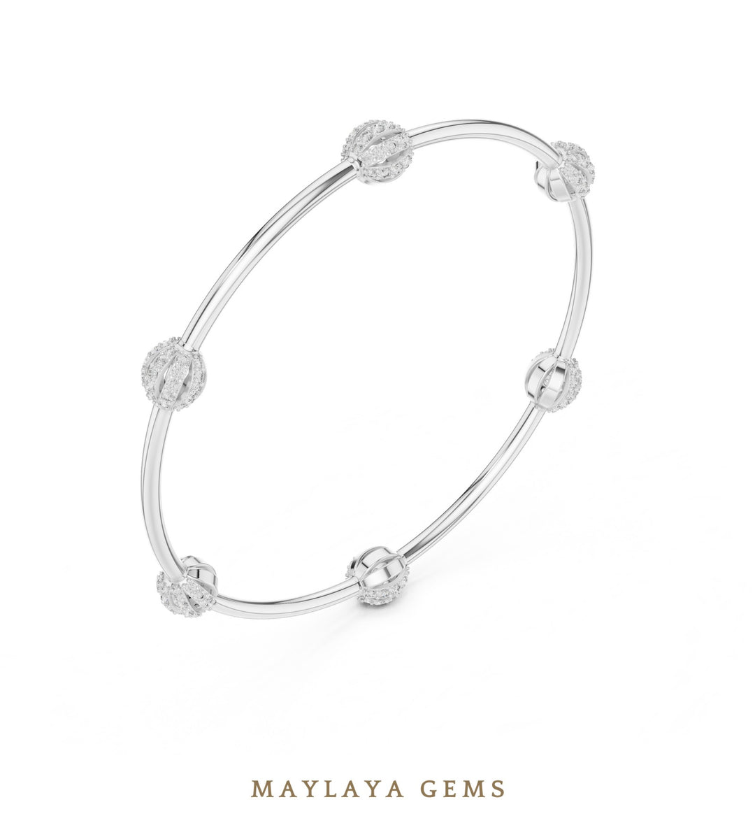 Maylaya Gems lab-grown diamond bracelet in white gold