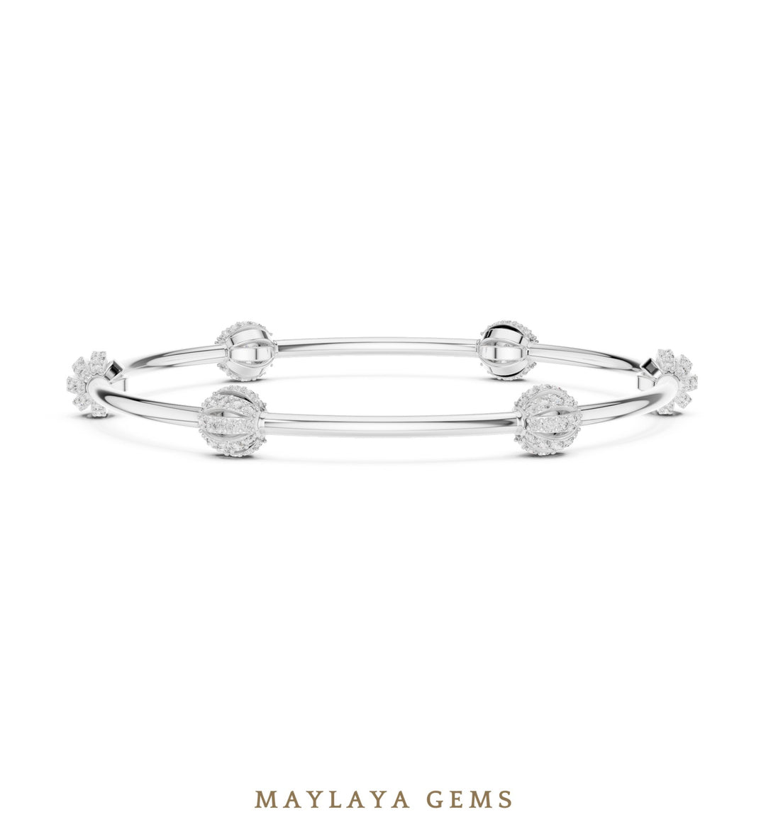 Maylaya Gems lab-grown diamond bracelet in white gold