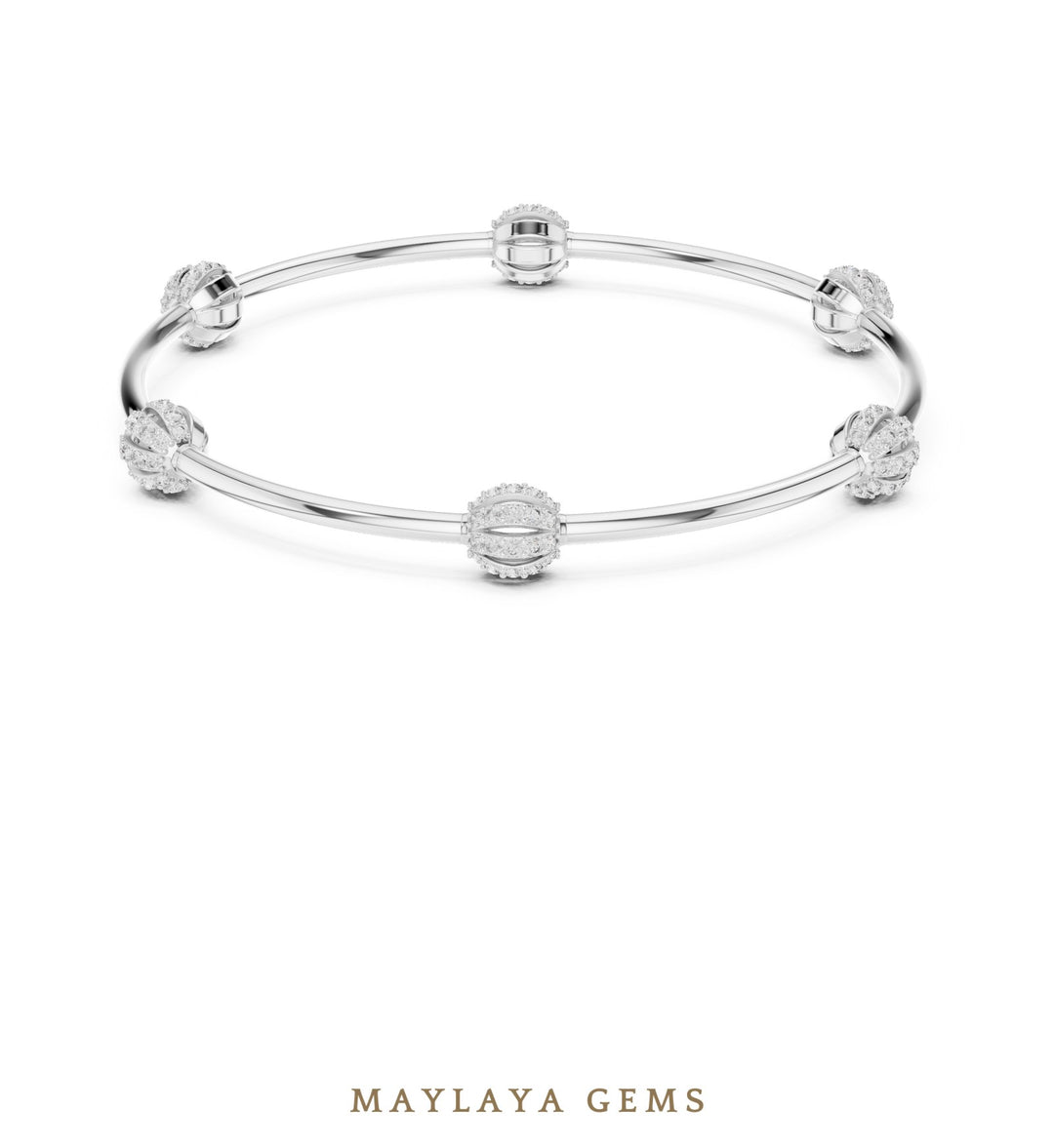 Maylaya Gems lab-grown diamond bracelet in white gold