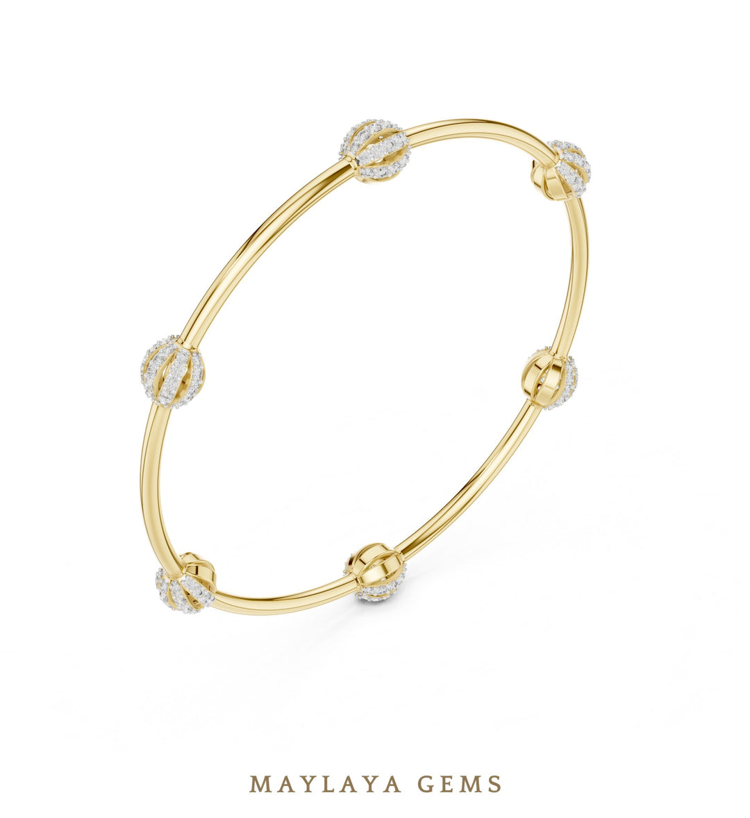 Maylaya Gems lab-grown diamond bracelet in yellow gold