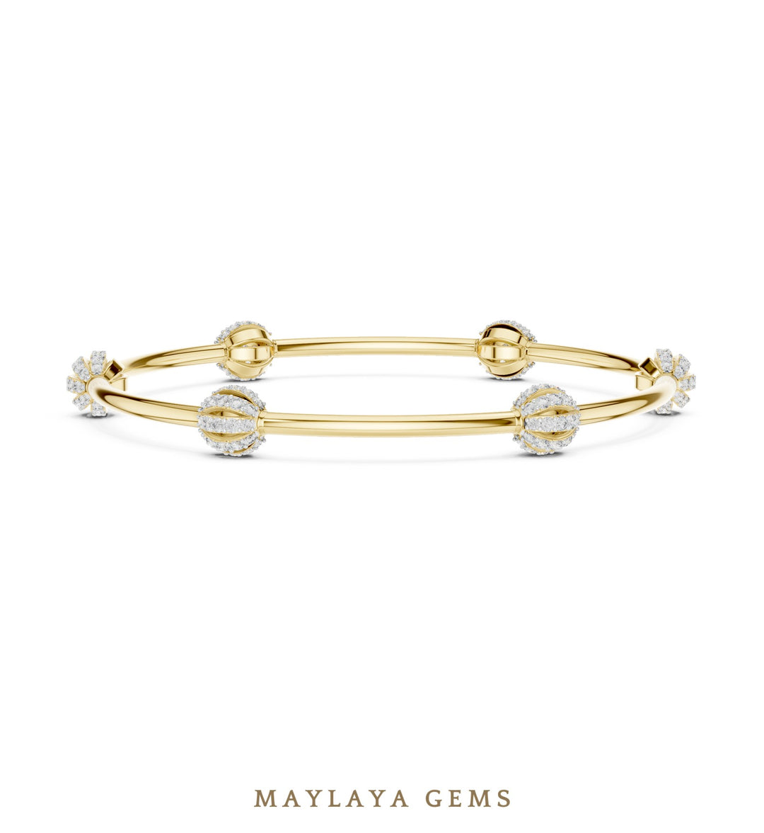 Maylaya Gems lab-grown diamond bracelet in yellow gold